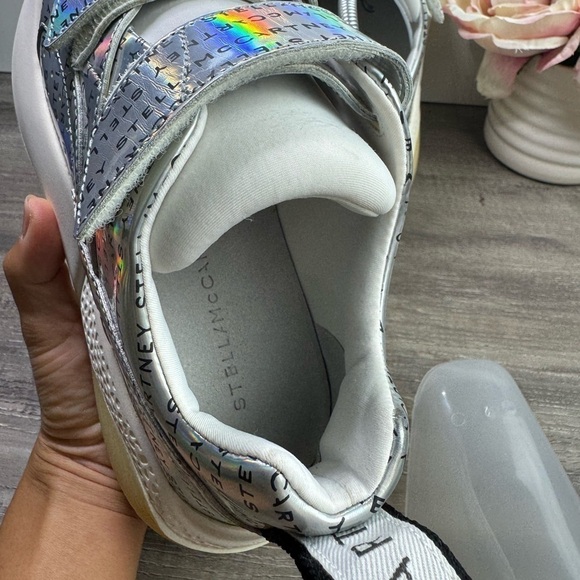 Stella McCartney Eclypse Holographic Logo Sneakers Womens 37/US6.5-7 EUC $871 - Picture 11 of 14